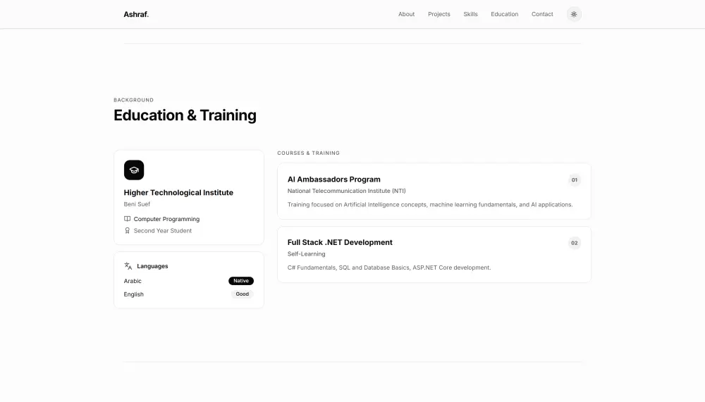 يمكنني ان انفذ لك موقع شخصي احترافي من 5 صفحات، متجاوب وسريع، لعرض أعمالك وتسويق مهاراتك، مع ملفات منظمة وسهلة التعديل.