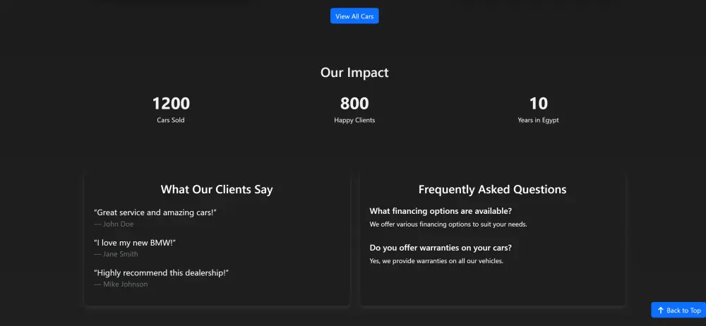 موقع سيارات متجاوب على جميع الشاشات