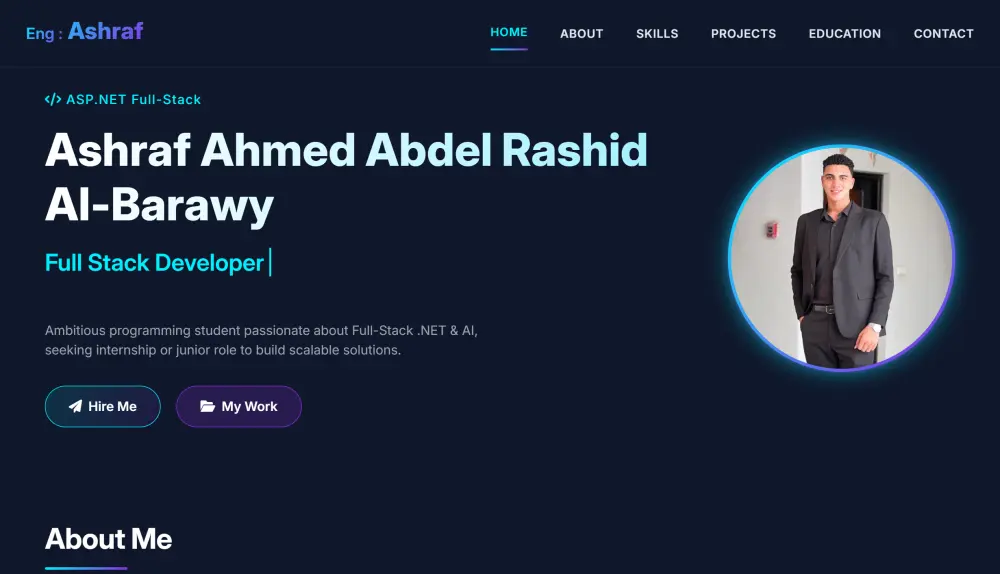 موقع شخصي احترافي Portfolio Website