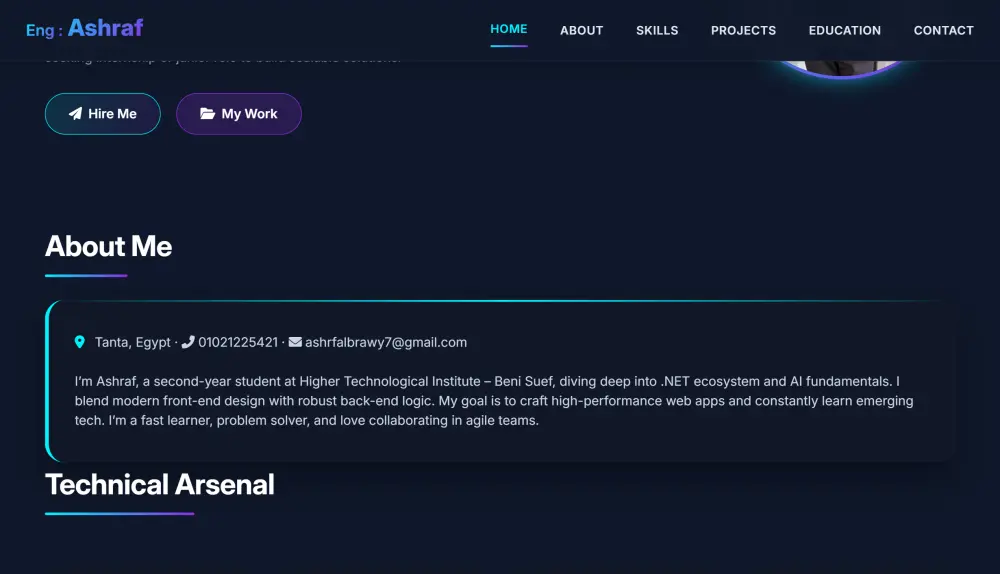 موقع شخصي احترافي Portfolio Website