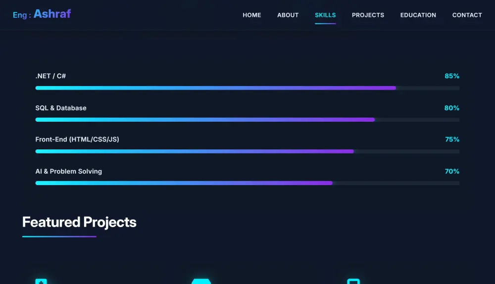 موقع شخصي احترافي Portfolio Website