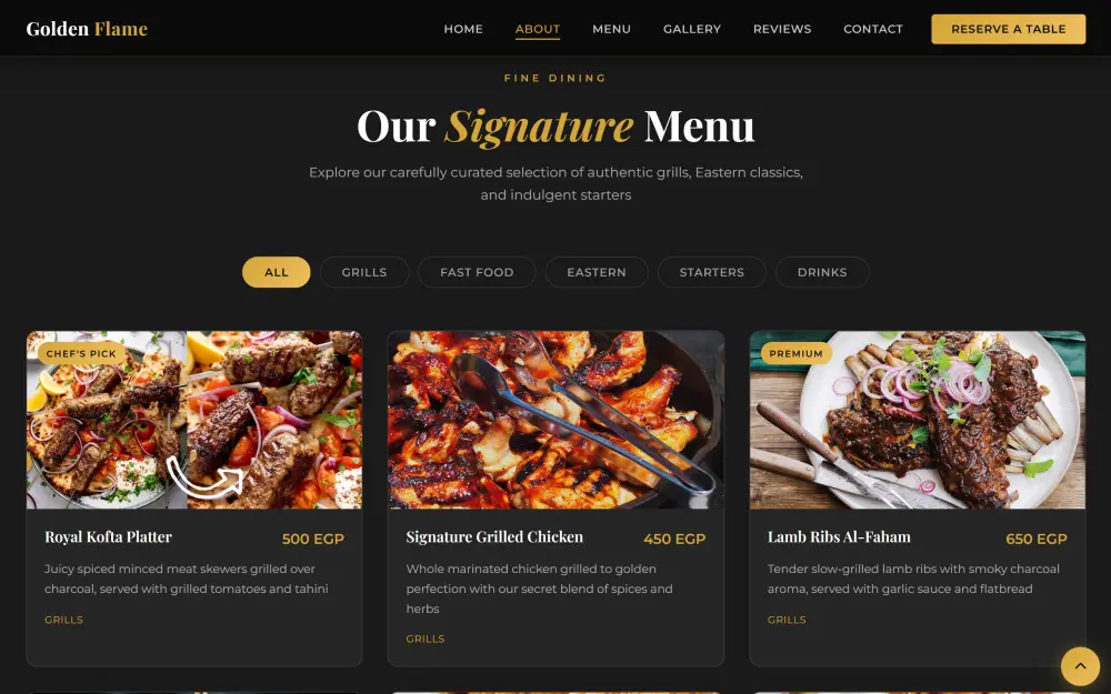 تصميم صفحة هبوط احترافية وسريعة للمطاعم (Landing Page Design)
