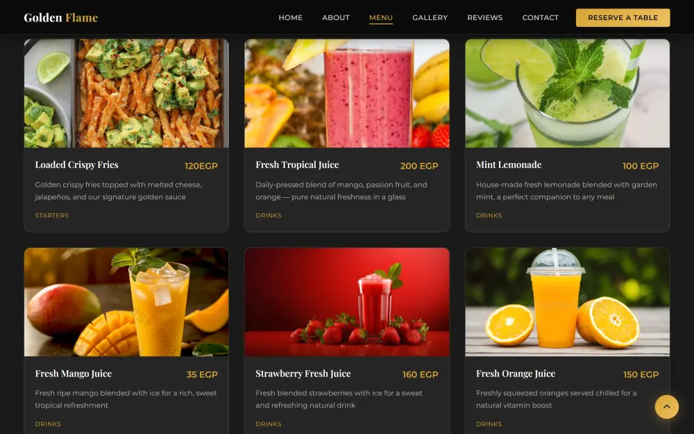تصميم صفحة هبوط احترافية وسريعة للمطاعم (Landing Page Design)