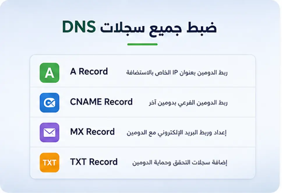 ربط الدومين بالاستضافة الخاصة وضبط إعدادات DNS باحترافية