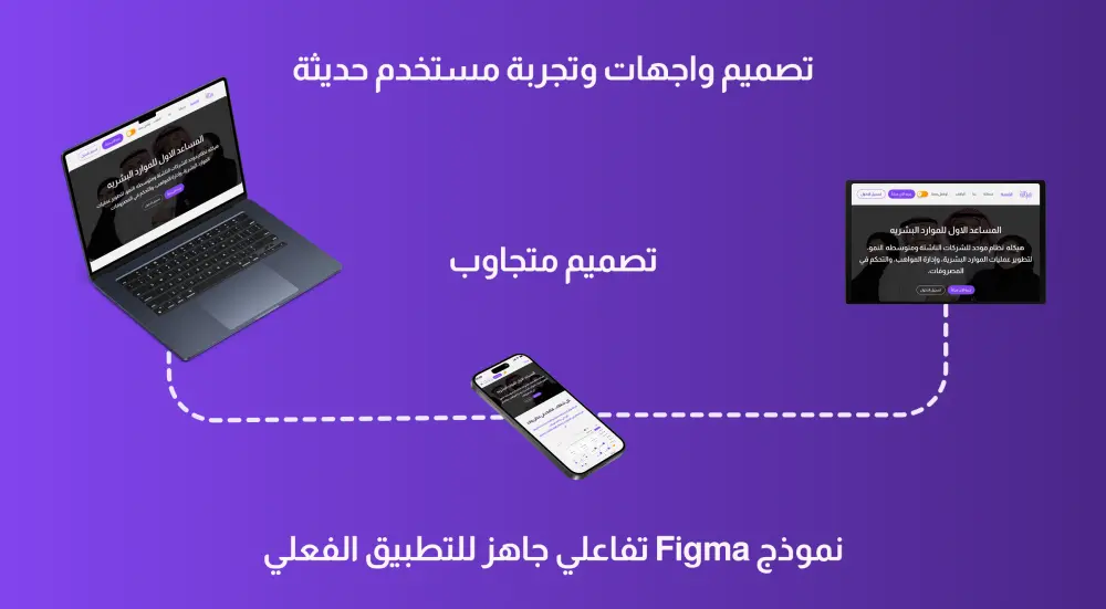 تصميم صفحة هبوط احترافية مع رابط Figma تفاعلي منظّم وسهل الاستخدام