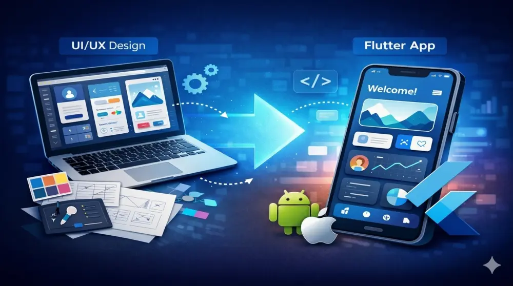 تحويل تصميم UI إلى تطبيق Flutter احترافي