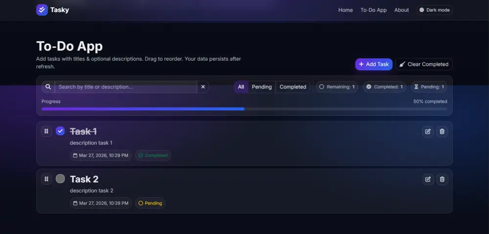 إنشاء تطبيق To-Do List احترافي ومتجاوب