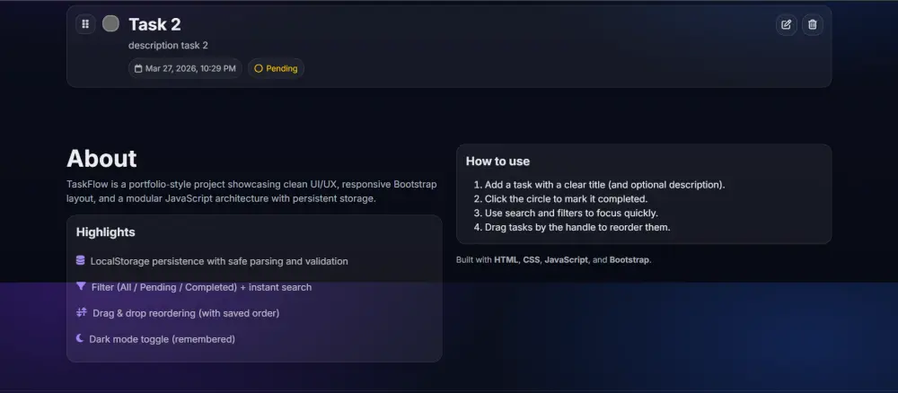 إنشاء تطبيق To-Do List احترافي ومتجاوب