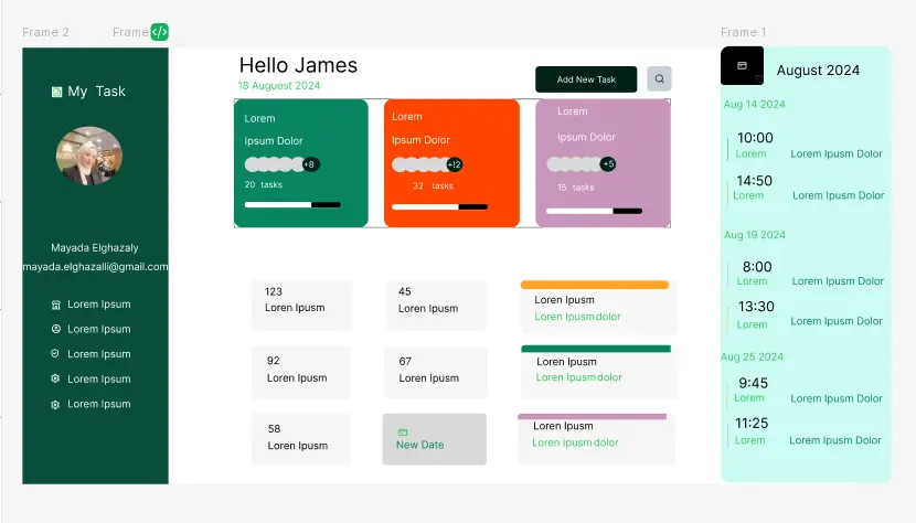 تصميم لوحة تحكم (Dashboard UI) بشكل احترافي وعصري