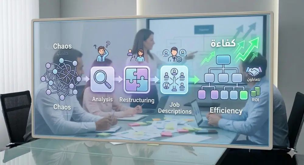 استشارات إدارية لتنظيم الهيكل الإداري وتحسين كفاءة العمل في الشركات