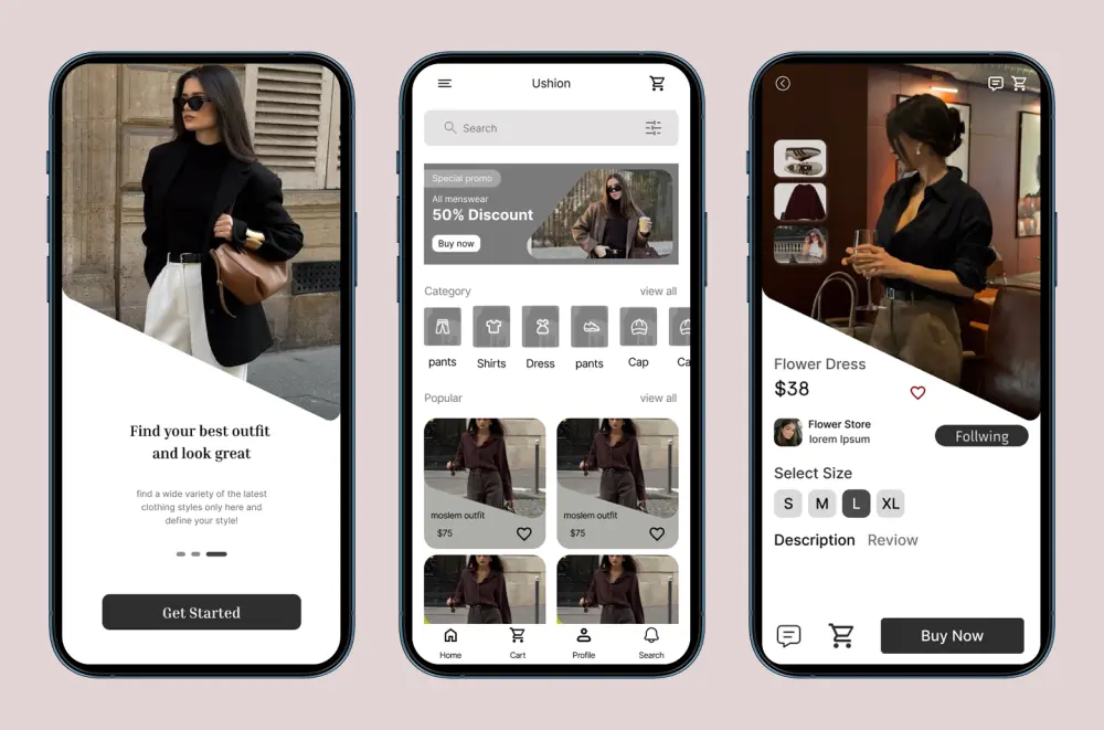 تصميم واجهات تطبيقات موبايل احترافية وعصرية UI/UX على Figma