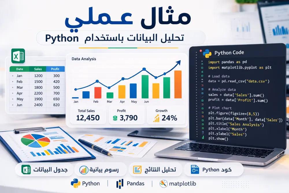 سأحلل ملف بيانات باستخدام Python مع تقرير ورسوم بيانية واضحة