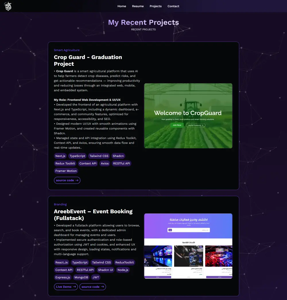 تصميم صفحة شخصية portfolio احترافية و ديناميكية متجاوبة