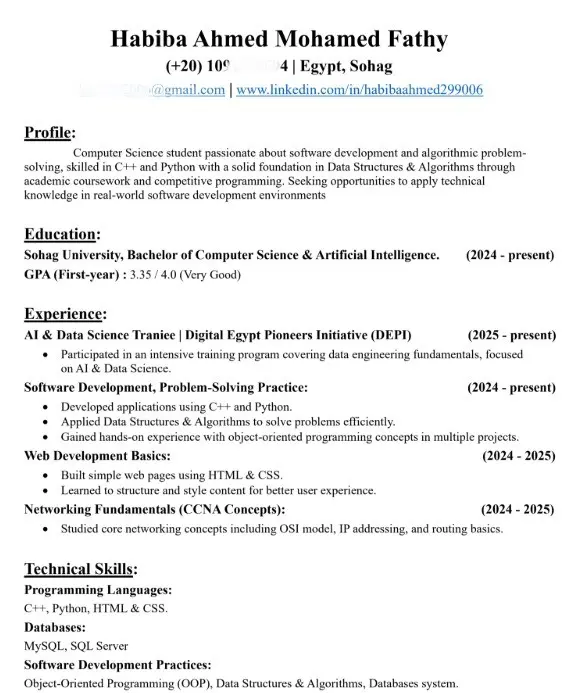 تصميم سيرة الذاتية CV باحترافية وفقا للنظام ATS
