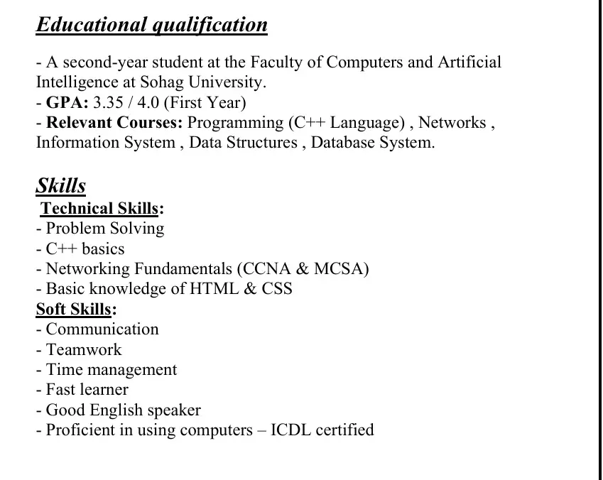 تصميم سيرة الذاتية CV باحترافية وفقا للنظام ATS