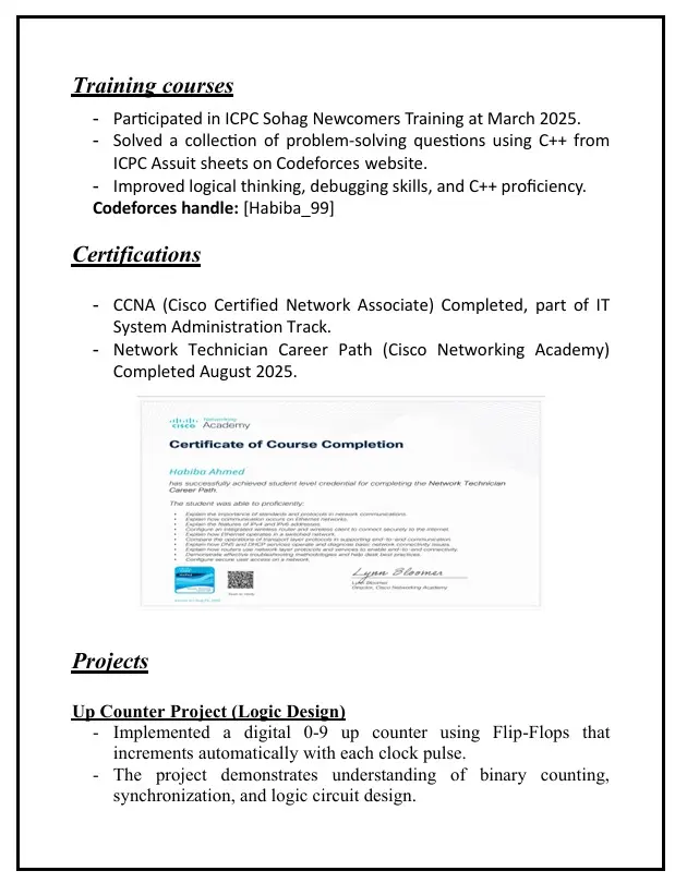 تصميم سيرة الذاتية CV باحترافية وفقا للنظام ATS