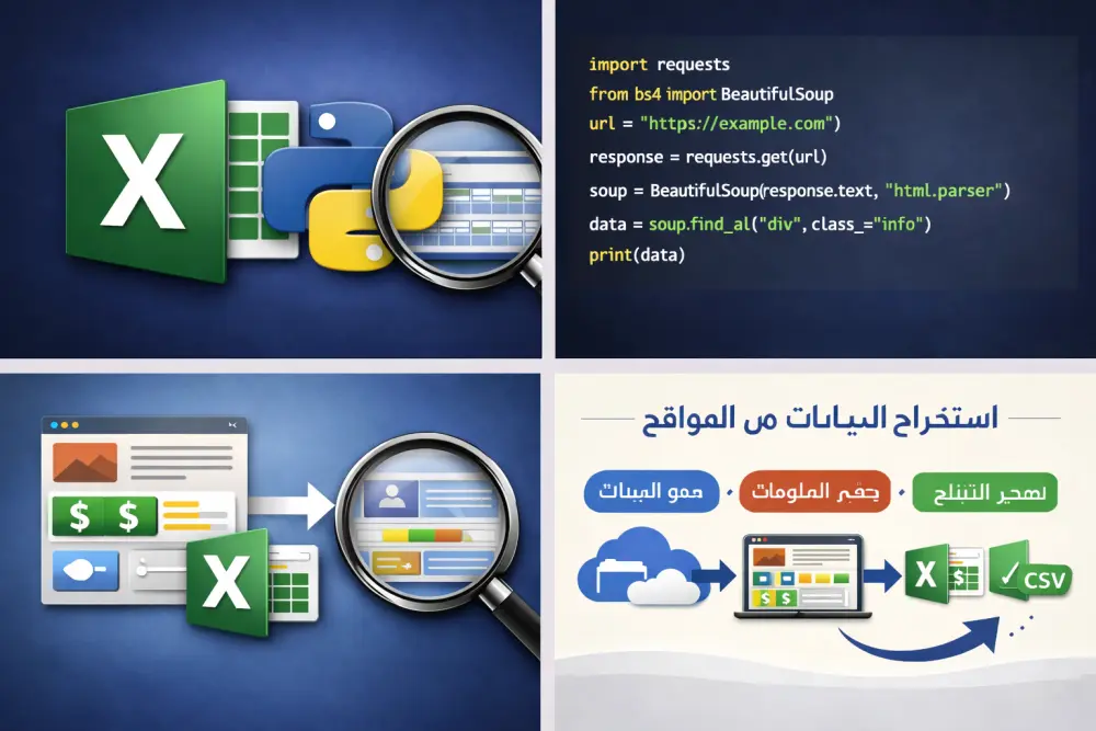 استخراج بيانات المنتجات (اسم، سعر، وصف، صور)