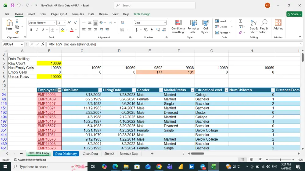 تنظيف وتنسيق بيانات اكسل بحترافيه ( Excel Data Cleaning & Formatting).