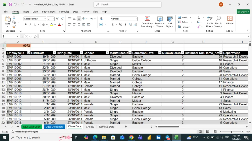 تنظيف وتنسيق بيانات اكسل بحترافيه ( Excel Data Cleaning & Formatting).