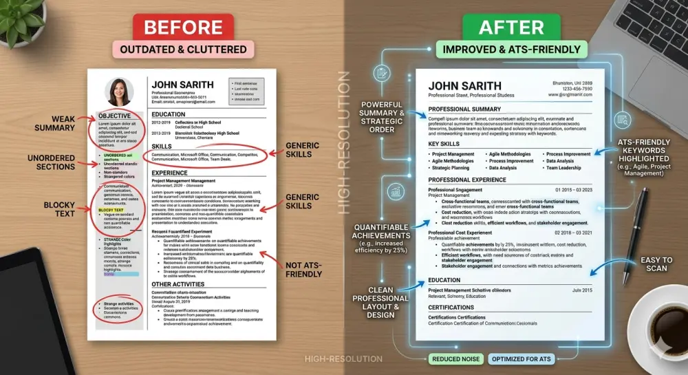تصميم سيرة ذاتية احترافية متوافقة مع ATS