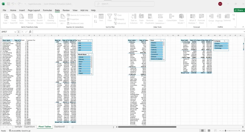 تحليل وتنظيف بيانات بواسطة اكسيل (Excel) وإنشاء داشبورد تفاعلي
