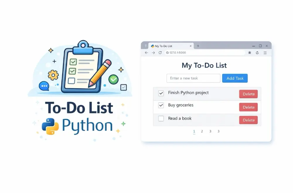 سأقدم برنامج صغير لإدارة المهام اليومية (To-Do List) باستخدام Python، يتيح للمستخدم إضافة المهام، حذفها، وعرضها بشكل مرتب، مع حفظ المهام في ملف نصي للحفاظ عليها بعد إغلاق البرنامج.