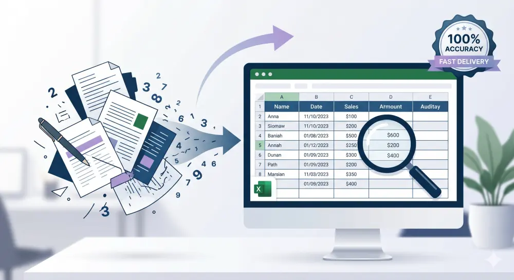 إدخال وتنظيف البيانات وتنسيق الجداول باحترافية ودقة متناهية (Excel/Google Sheets)
