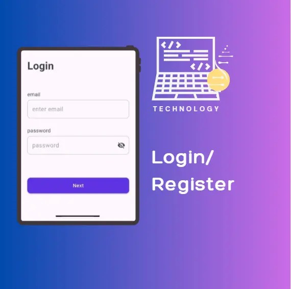 خدمة شاشة الدخول (Login/Register)