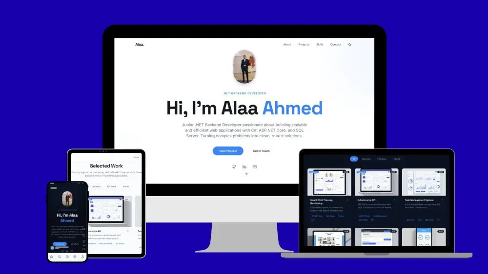 تصميم موقع Portfolio احترافي باستخدام Next.js و Tailwind CSS