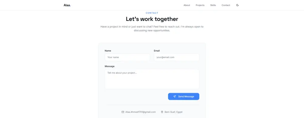 تصميم موقع Portfolio احترافي باستخدام Next.js و Tailwind CSS