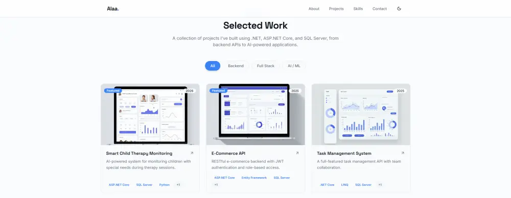 تصميم موقع Portfolio احترافي باستخدام Next.js و Tailwind CSS
