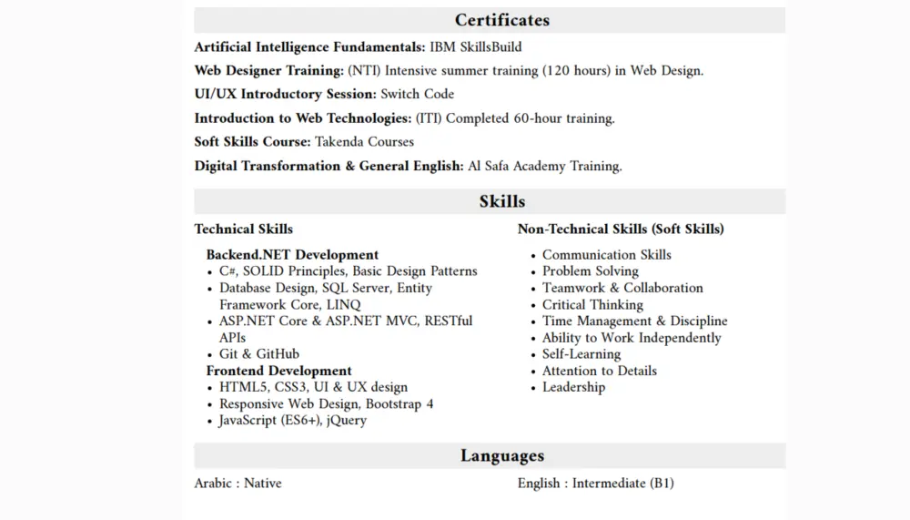 كتابة سيرة ذاتية احترافية (ATS) باللغة العربية أو الإنجليزية
