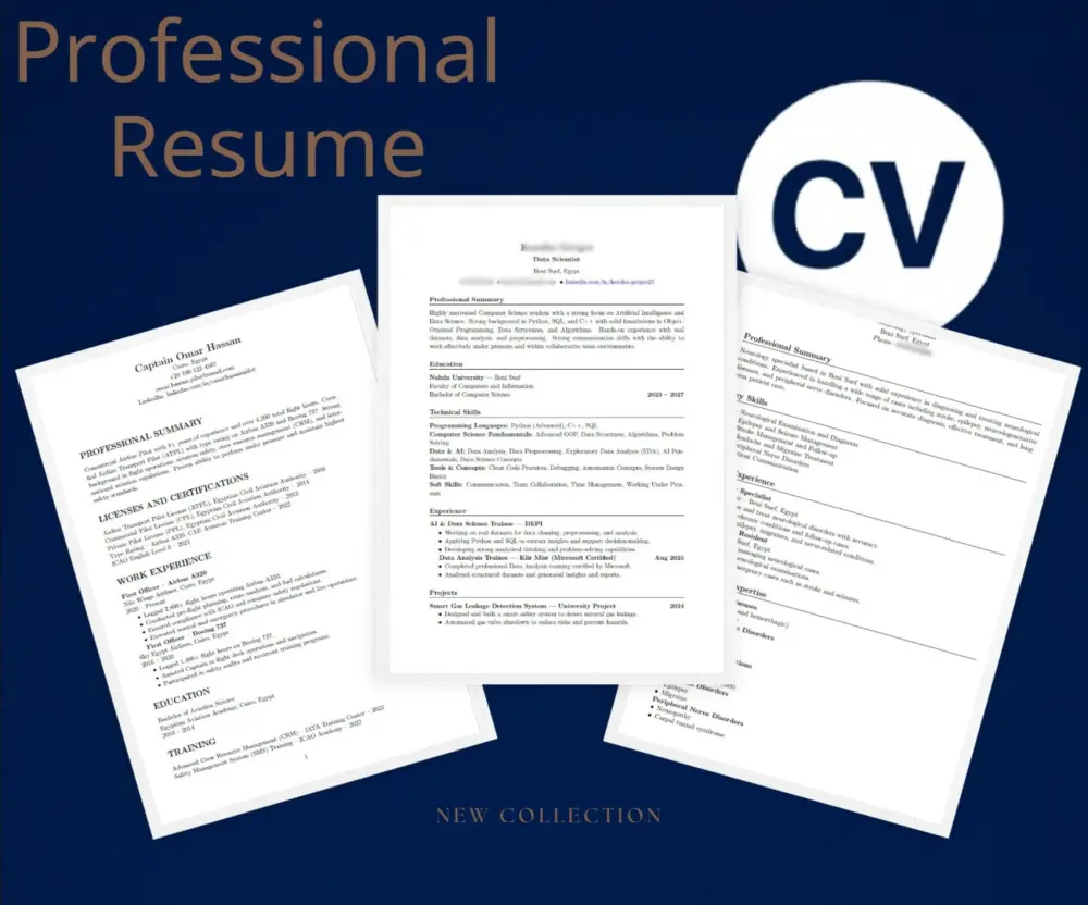 تصميم سيرة ذاتية مطابقة لمعاييرATS باللغة العربيةوالانجليزية