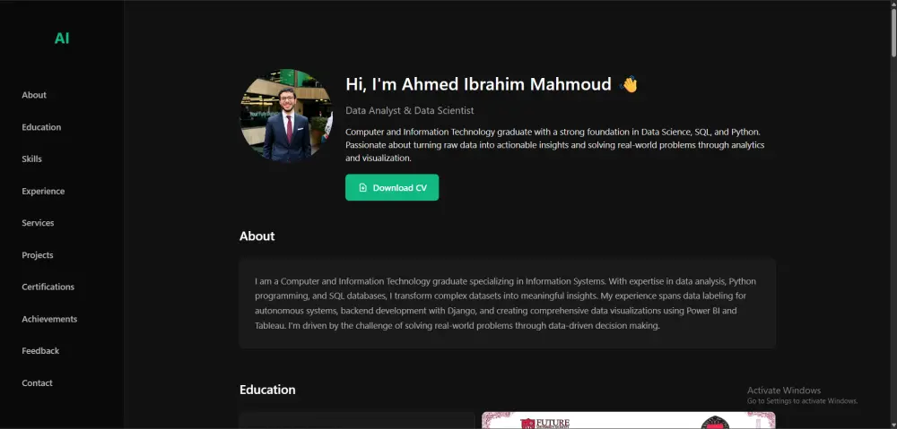 بناء موقع شخصي portfolio website