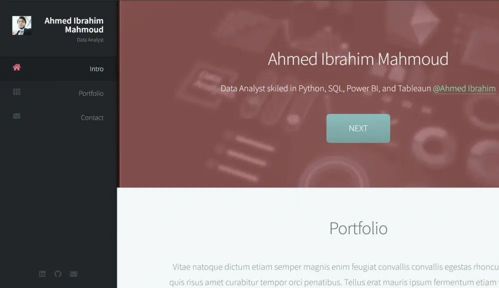 بناء موقع شخصي portfolio website