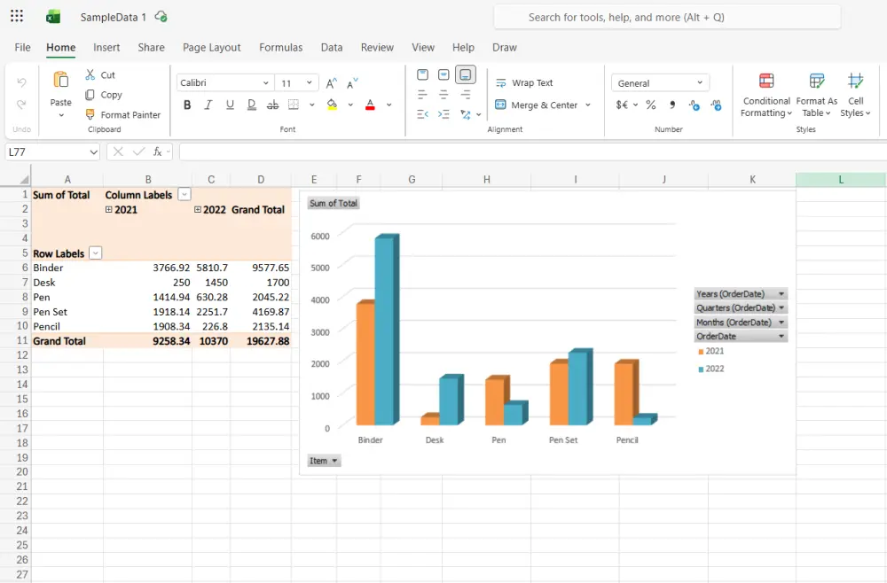 تحليل البيانات باستخدام الاكسيل