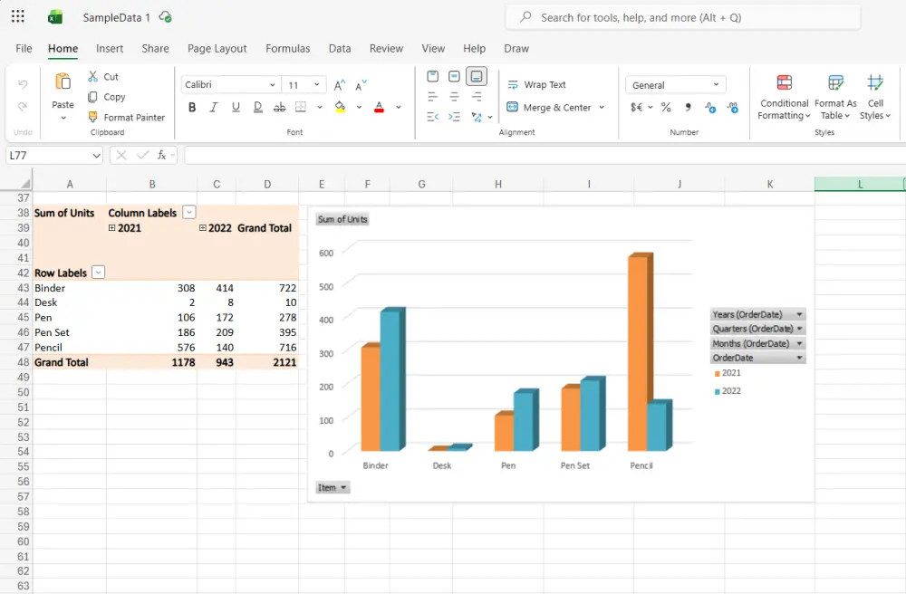 تحليل البيانات باستخدام الاكسيل