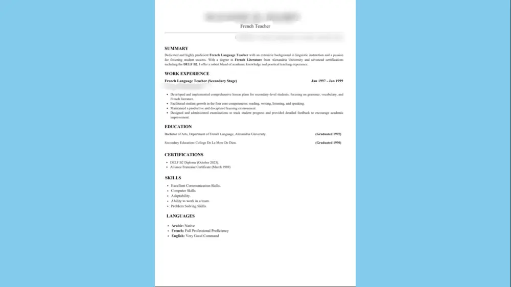 تصميم سيرة ذاتية احترافية وبنظام ATS