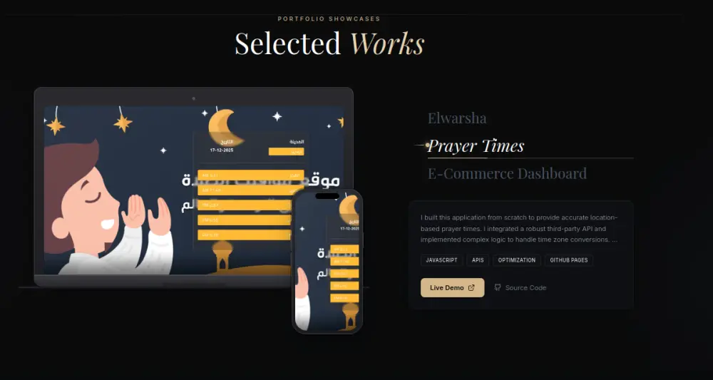 تصميم وتطوير موقع Portfolio احترافي  لعرض أعمالك ومهاراتك بشكل مميز