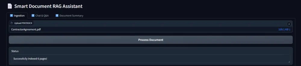 مساعد ذكي لتحليل المستندات (تلخيص وأسئلة وأجوبة من PDF وDOCX)
