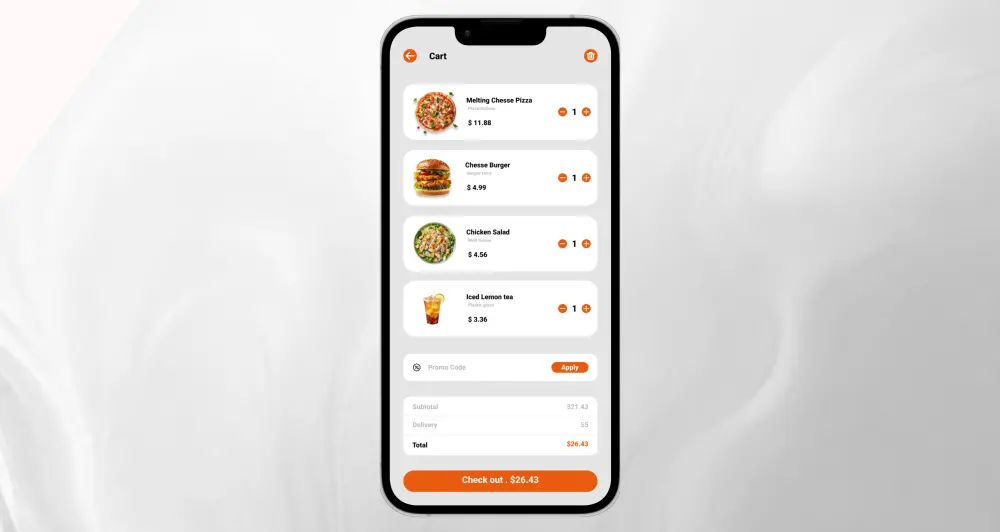 سأصمم UI UX لتطبيق توصيل طعام احترافي وحديث