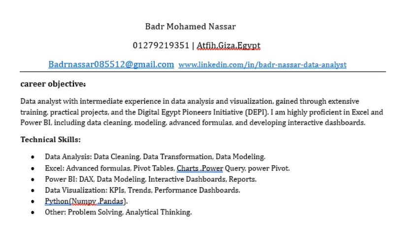 كتابة سيرة ذاتية CV متوافقة مع أنظمة الـ ATS باللغتين.