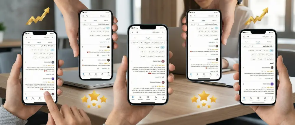 زيادة تقييمات Google Maps ⭐⭐⭐⭐⭐ لنشاطك التجاري بتعليقات حقيقية وضمان