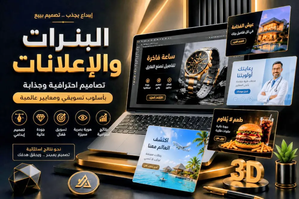 بوابتك إلى عالم الإبداع والجودة في تصميم البنرات والإعلانات