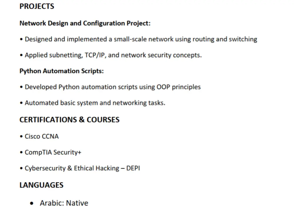 كتابة سيرة ذاتية (CV)عصريةمتوافقة مع أنظمةالـ ATS باللغتين