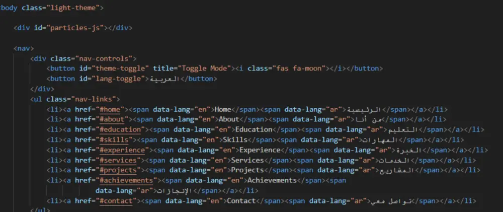 برمجة بورتفوليو(Portfolio) احترافي متجاوب بـ HTML/CSS/JS