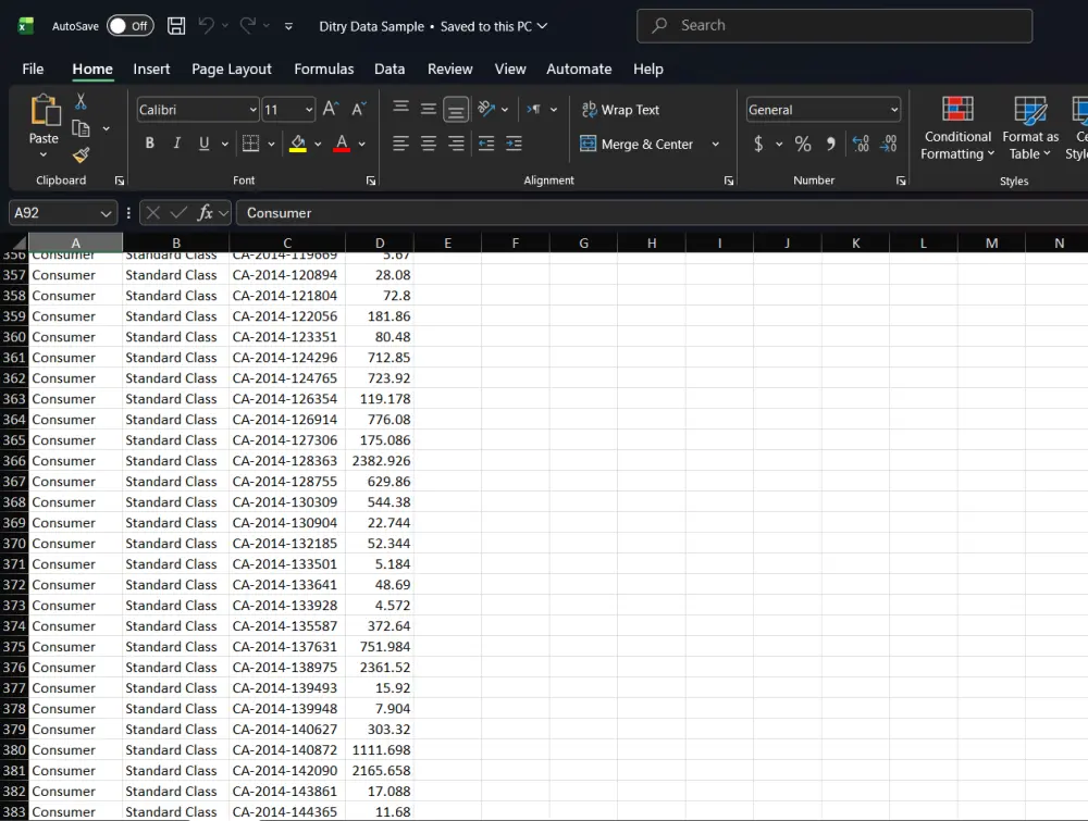 إدخال وتنظيف البيانات على Excel بدقة وسرعة عالية