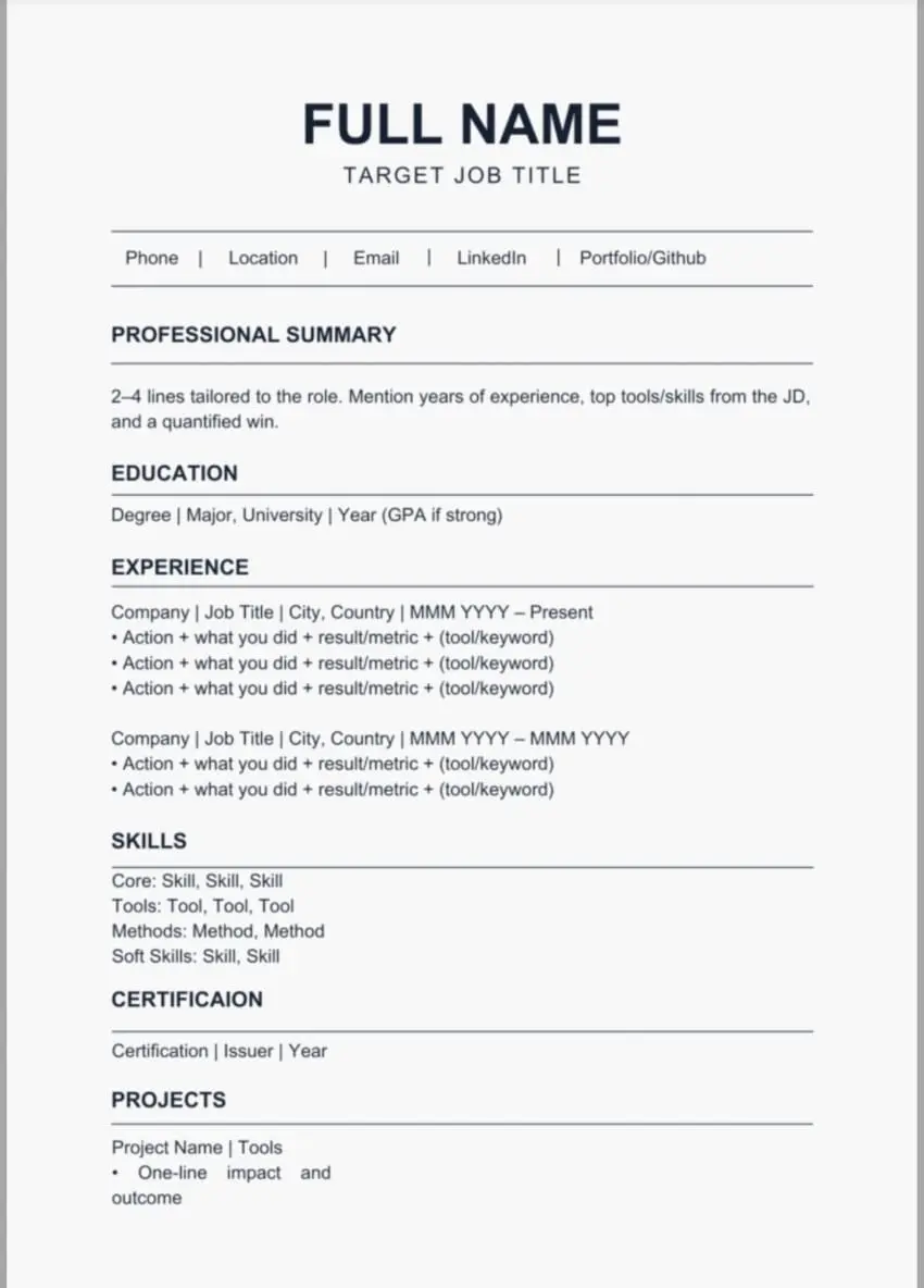 إعداد سيرة ذاتية احترافية متوافقة مع نظام ATS