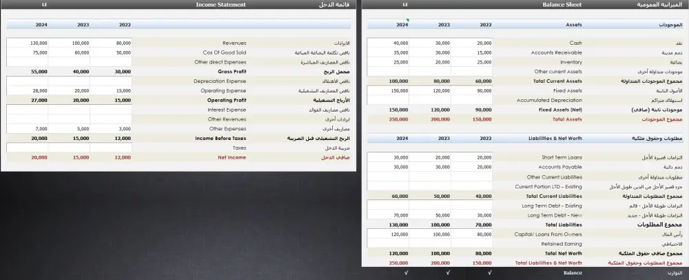 تحليل مالي احترافي للقوائم المالية