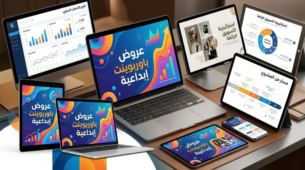 تصميم عروض تقديمية PowerPoint احترافية وجذابة